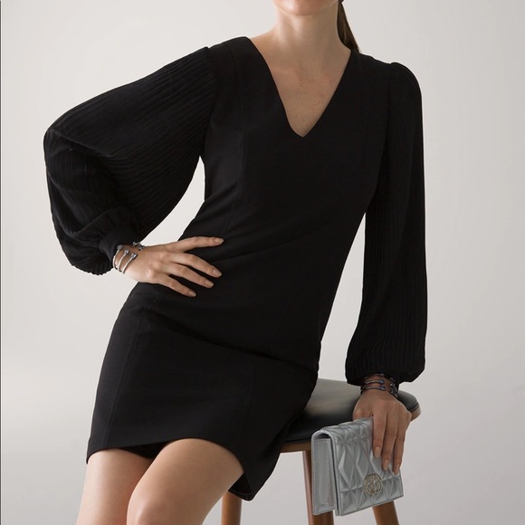 Pleated Sleeve Shift Dress - Picture 1 of 9